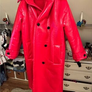 ASOS Red Double-Breasted Coat